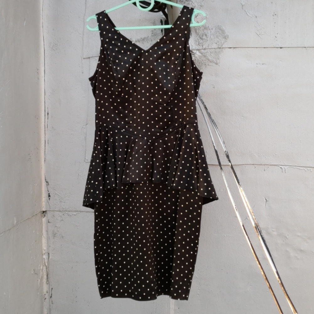 Moving SALE Vintage Polka Dot Pinup Dress B&W Sexy